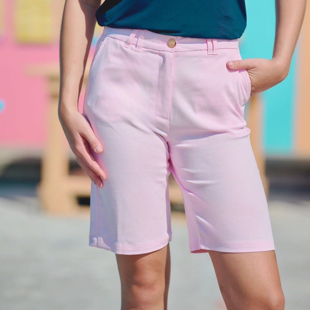 TABS Bermuda Shorts Womens 8 Princess Pink Cotton Twill Chino Stretch